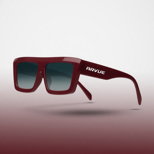 Mocha plum high-set sunglasses by ARVUE, designed in Abu Dhabi