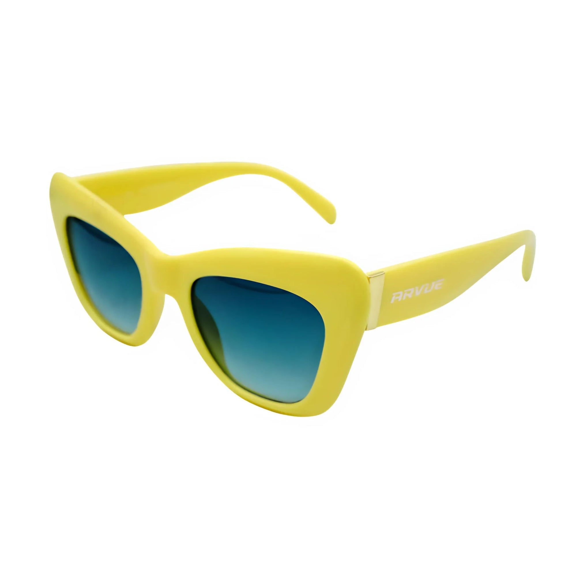 Lemongrass yellow high-set sunglasses by ARVUE, designed in Abu Dhabi