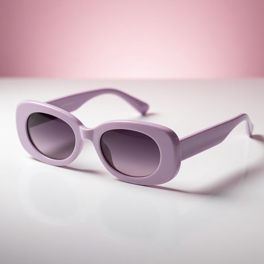 Blush pink rose-tinted sunglasses by ARVUE, designed in Abu Dhabi