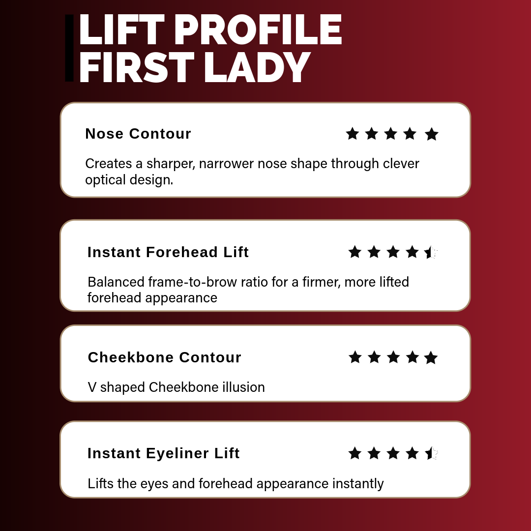 ARVUE First Lady plum sunglasses, high-set lifting frame