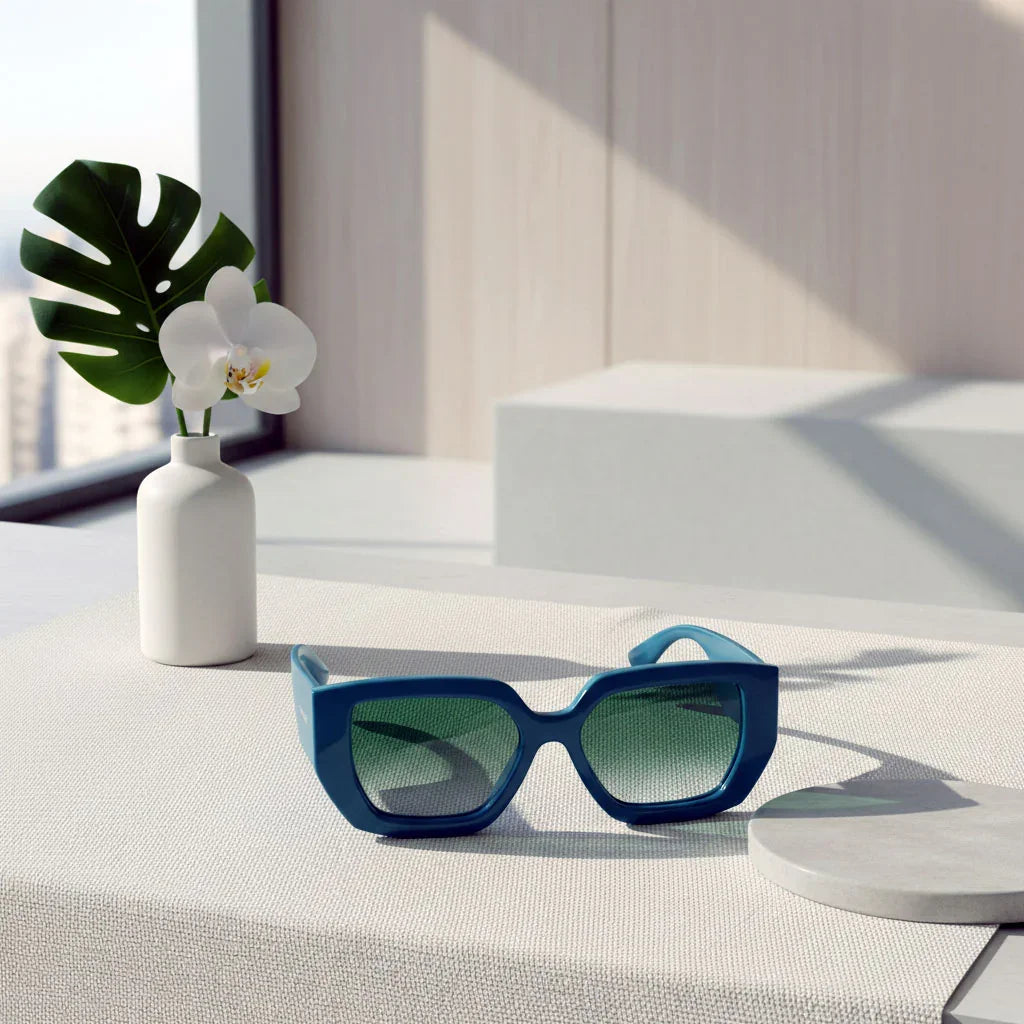 ARVUE women's Lyons blue sunglasses, face-sculpting frame