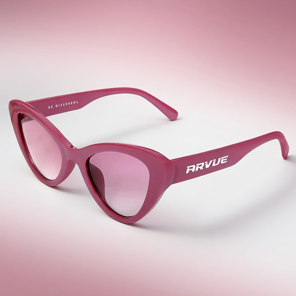 ARVUE Lipstick Lies deep berry cat-eye sunglasses for women, UV400