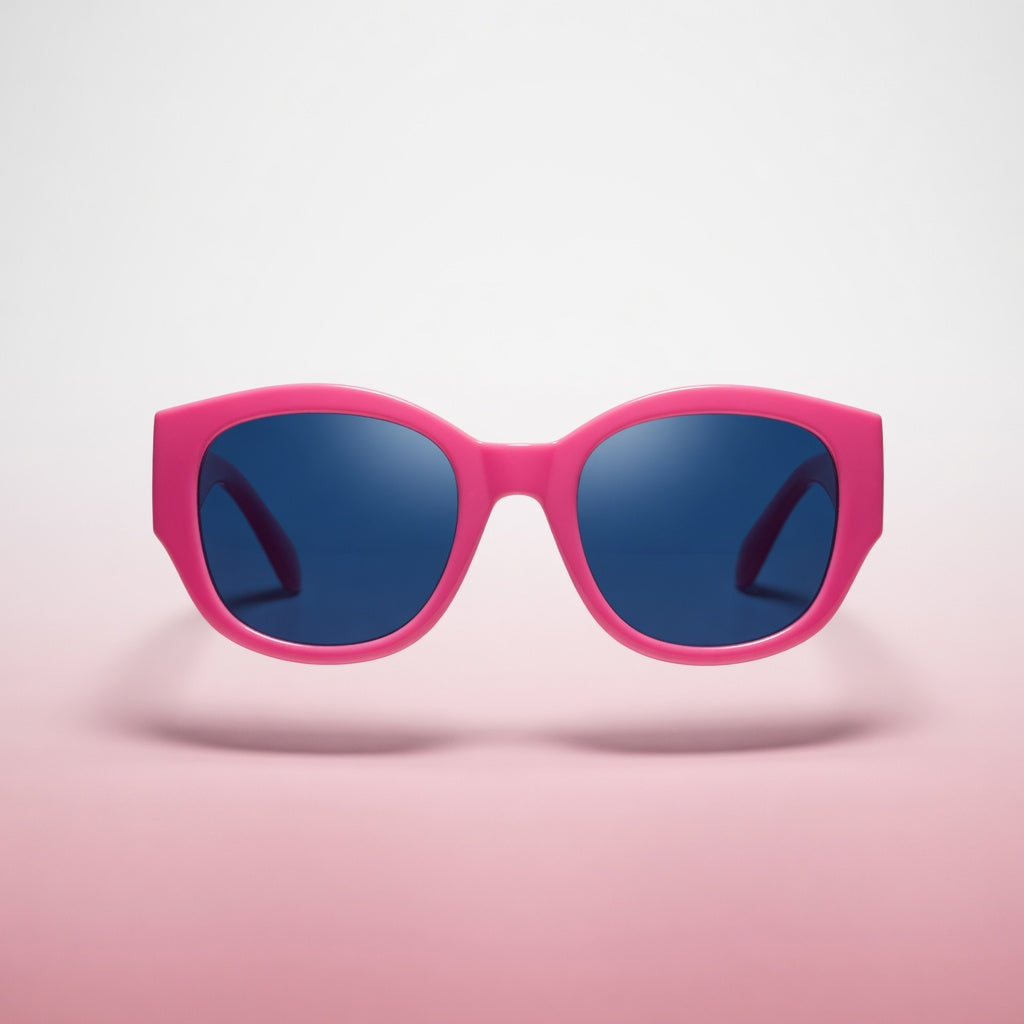 Fuchsia pink high-set sunglasses by ARVUE, designed in Abu Dhabi