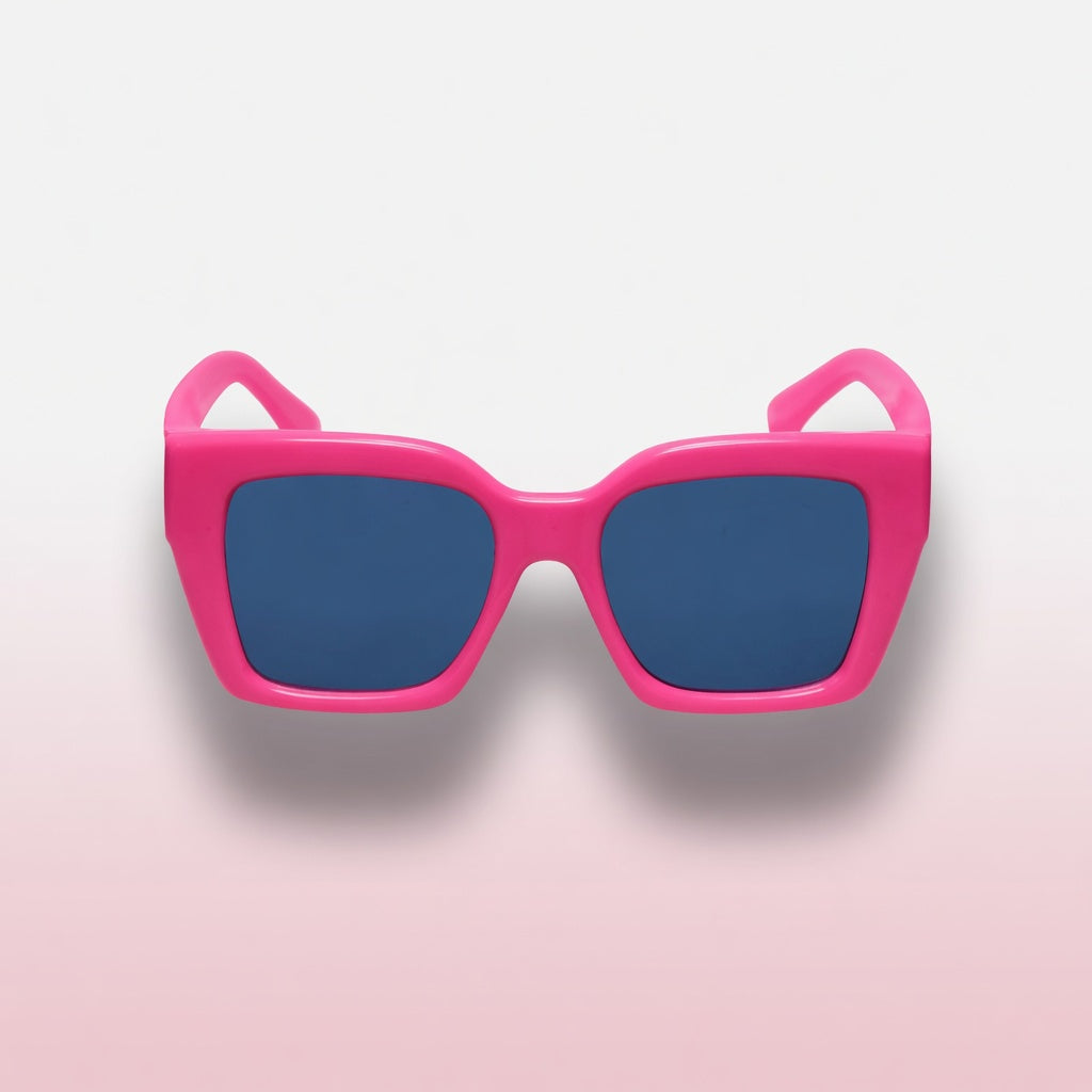 Bold hot pink high-set sunglasses by ARVUE, designed in Abu Dhabi