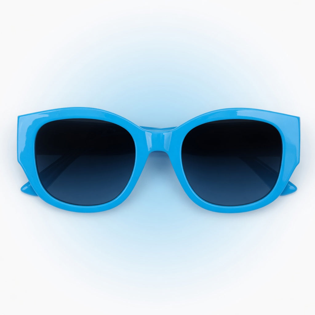 ARVUE Kiss and Tell azure blue sunglasses for women, UV400
