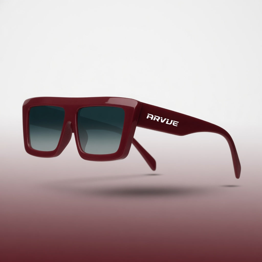 Mocha plum high-set sunglasses by ARVUE, designed in Abu Dhabi